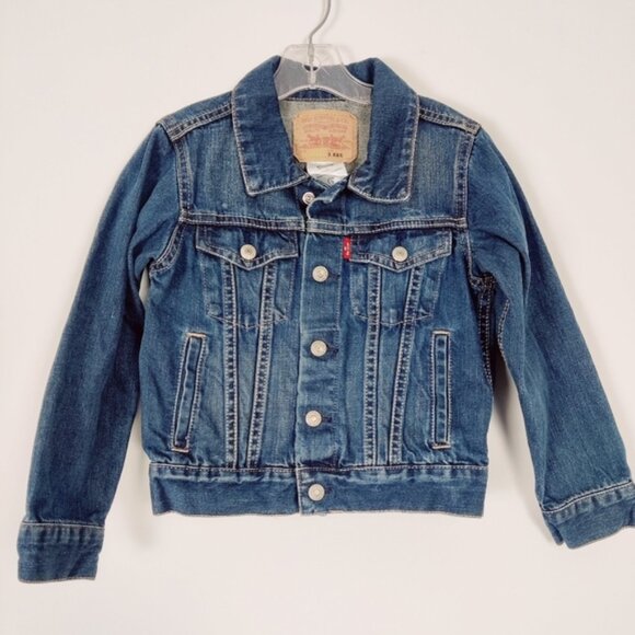 Levi's Kid's Jean Jacket Blue 100% Cotton Snap Button Boy's Denim Jacket